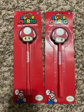 Nintendo Super Mario White Cardback Pen Packaging - Pair